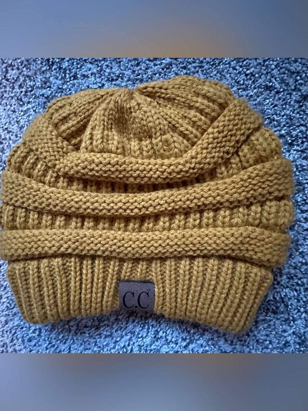 C.C Adult Mustard Knit Beanie Hat - Cozy Winter Accessory